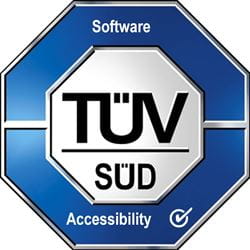TÜV SÜD-Prüfzeichen für digitale Barrierefreiheit englisch