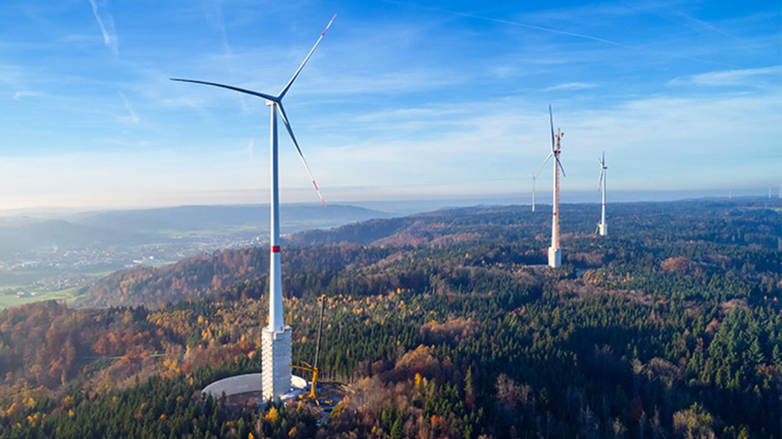 Onshore-windmills from above